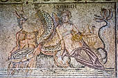 Aquileia (Udine) - Museo Archeologico Nazionale. mosaici provenienti dal complesso delle Grandi Terme (IV secolo dopo Cristo), Nereide a cavallo di un Tritone. 